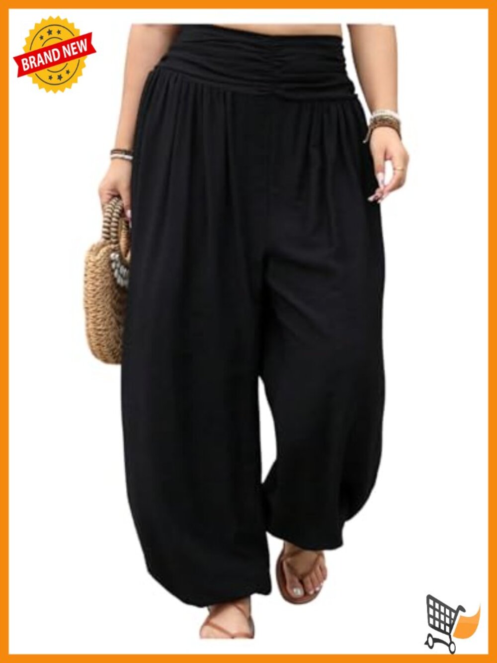 Plus Size Harem Pants Boho Lounge Pants Loose Fit Palazzo Trousers